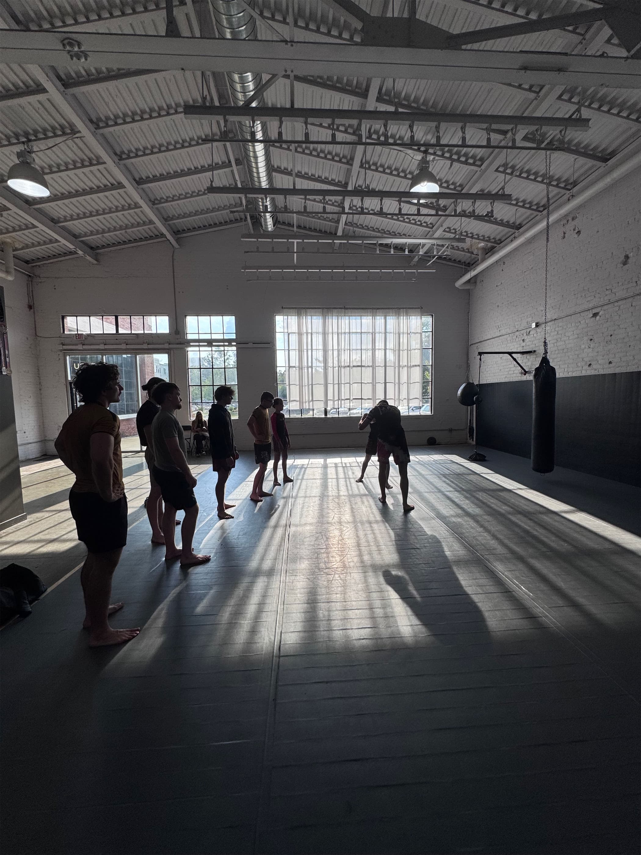 Afternoon light across the mats at Bendu Academy